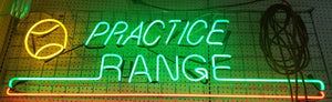 Large Vintage Neon Practice Range Sign GS00746