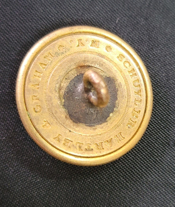CW 3 Pc Union Federal Engineers Eagle Fort & Rising Sun Coat Button GS010935