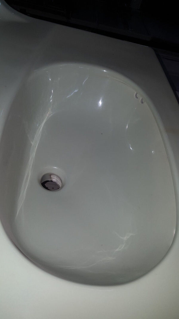 Vintage Green Porcelain Bathroom Sink with 2 Front Chrome Legs - Local Pick Up
