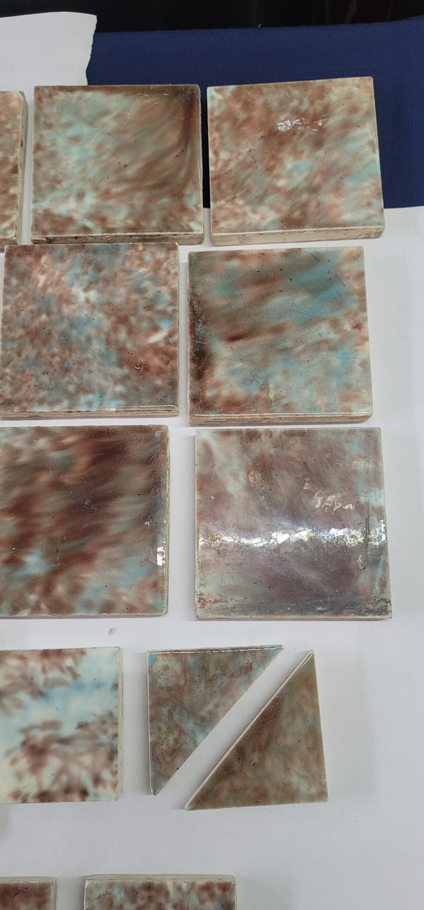 Vintage Lot of 37 Trent Co. Pastel Glazed Ceramic Tiles GS00665