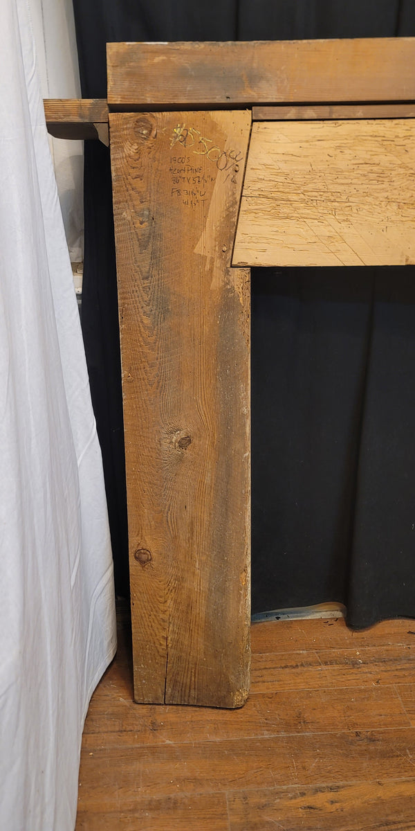 Restored 1800's Huge Heart Pine Fireplace Mantel 86" W x 58 1/2" T GS01065