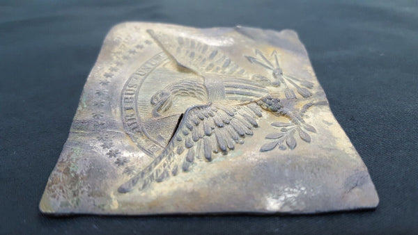Rare 1835-1840 Early Militia Eagle One Piece Belt Plate Recovered