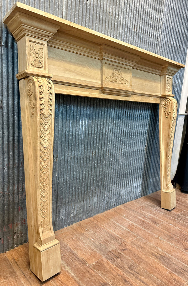 Classical Style Carved Pine Fireplace Mantel GA20726