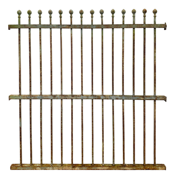 28 Ft of Antique Iron Fencing w/ Ball Point Finials GA21026