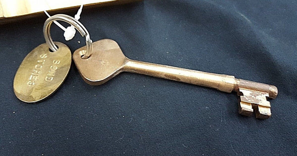 Brass Ship Rim Lock with Oval Knob and Key "Bond Store" Fob