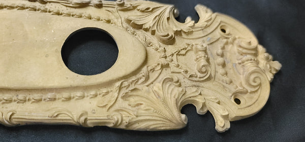 Art Nouveau Brass Door Backplate w/ Deadbolt Hole 13" T x 3 1/2" W GS00873