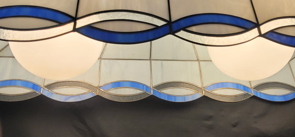 Large Stained Glass Two Light Chandelier 36" x 13" x 12" GS00881