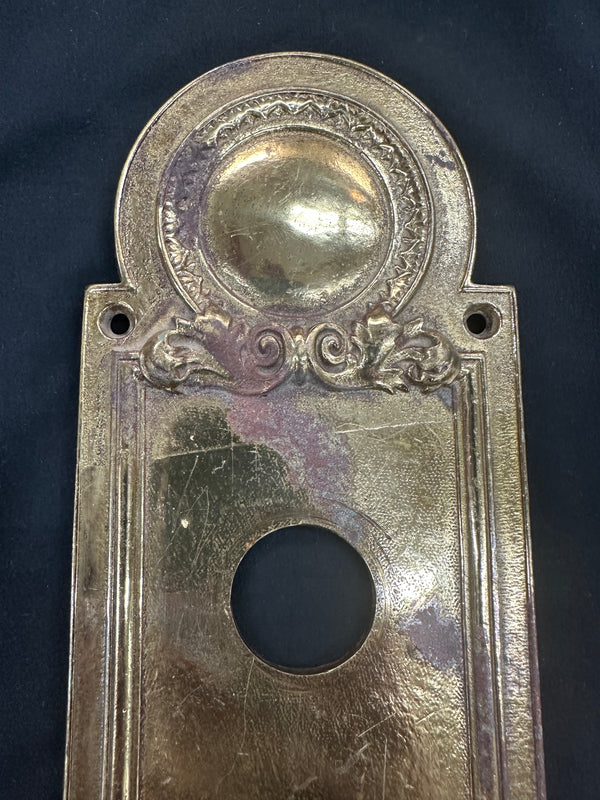 Large Cast Brass French Door Knob Backplate GA20291