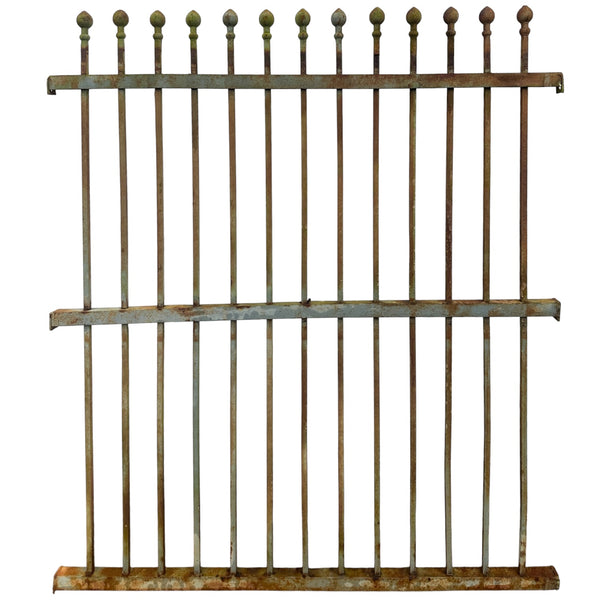 28 Ft of Antique Iron Fencing w/ Ball Point Finials GA21026