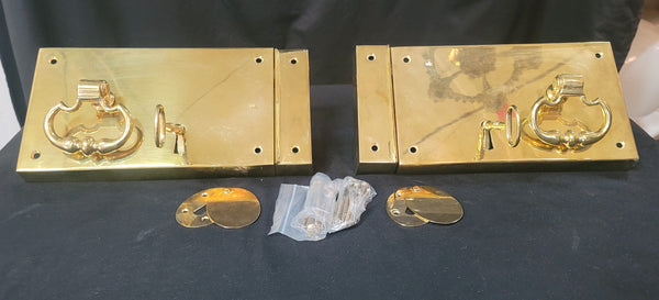 New Reproduction Left & Right Ball & Ball Solid Brass Rim Lock Sets GS00784