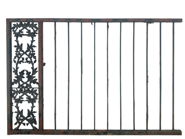91 Ft of Antique Wrought Iron Fencing w/ Decorative Panels GA20999