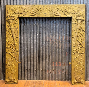 Greek Inspired Embossed Cast Iron Fireplace Surround 30 1/2