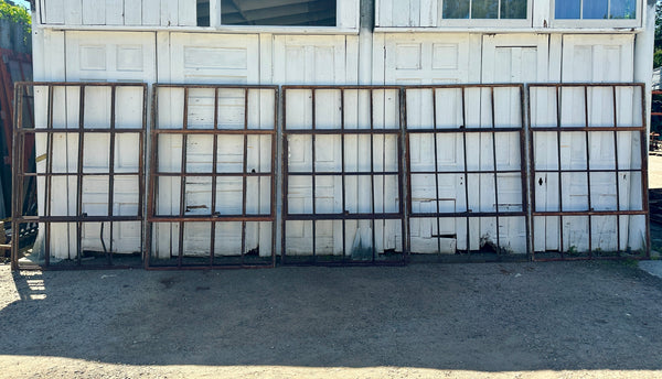 Set of 8 Industrial Steel Casement Windows w/ Swingouts - 51" x 75" - GA21014