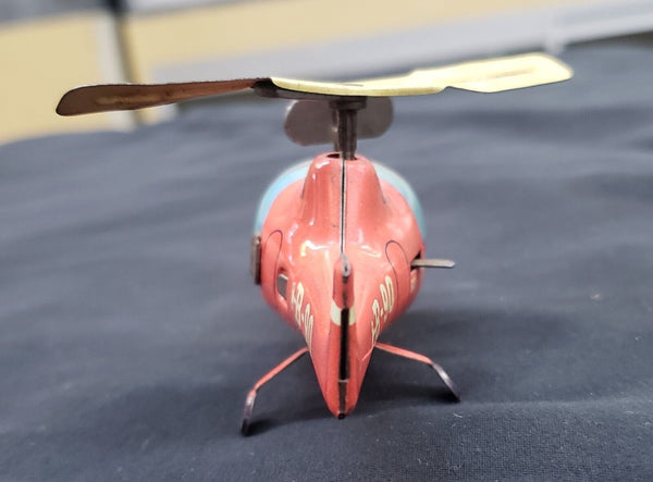 1950's Biller Company B-90 Tin Wind Up Helicopter for Remote Control Station GAB90