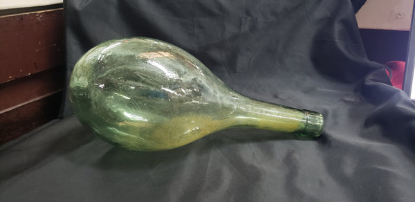 Vintage Hand Blown Torpedo Round Bottom Glass Bottle 10 1/4" x 4 1/2" GS00895