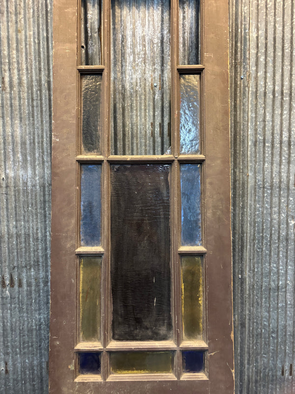 Multi-Pane Wooden Door with Stained Glass GA21547