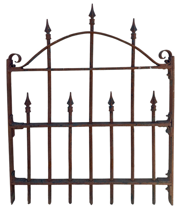Antique Wrought Iron Garden Gate w/ Arrow Finials - 33" W x 39" T - GA21018