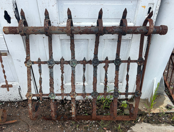 76 Feet of Iron Fence Panels with Cast Iron Rosettes GA21365