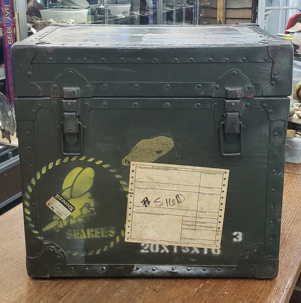 Rare 1963 Seabees Naval Equipment Sea Chest Identified GA9820