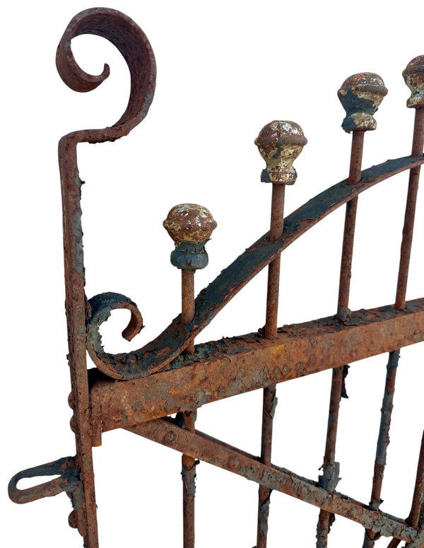 Antique Wrought Iron Garden Gate w/ Cross-Hatch Design - 35" W x 40" T - GA20971