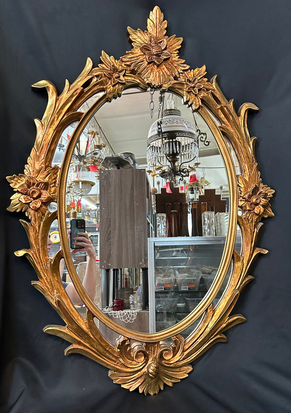 Vintage Regency Gilt Wood Oval Mirror GA20302