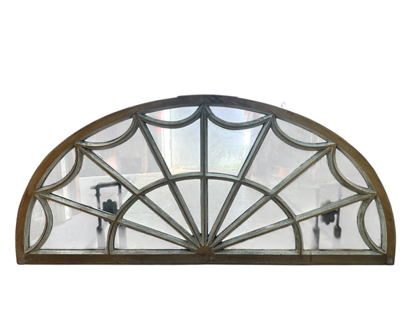 Restored Antique Arched Sunburst Transom Window GA20695