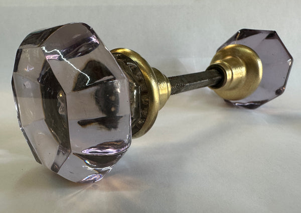 8- Point Crystal Amethyst Glass Door Knob Set GA20321