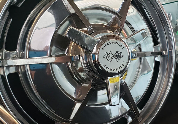 Set of 4 OEM 1963 Chevrolet Corvette Chrome Hub Caps GA9825