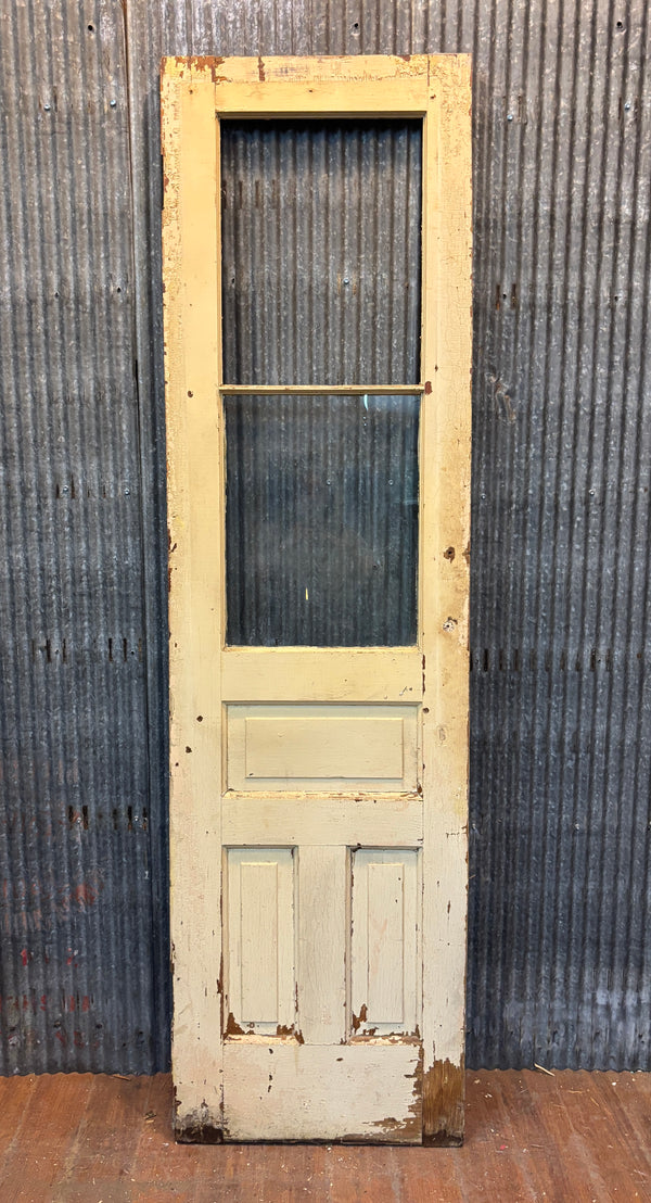Antique Door with Upper Window and Wooden Panels GA21548