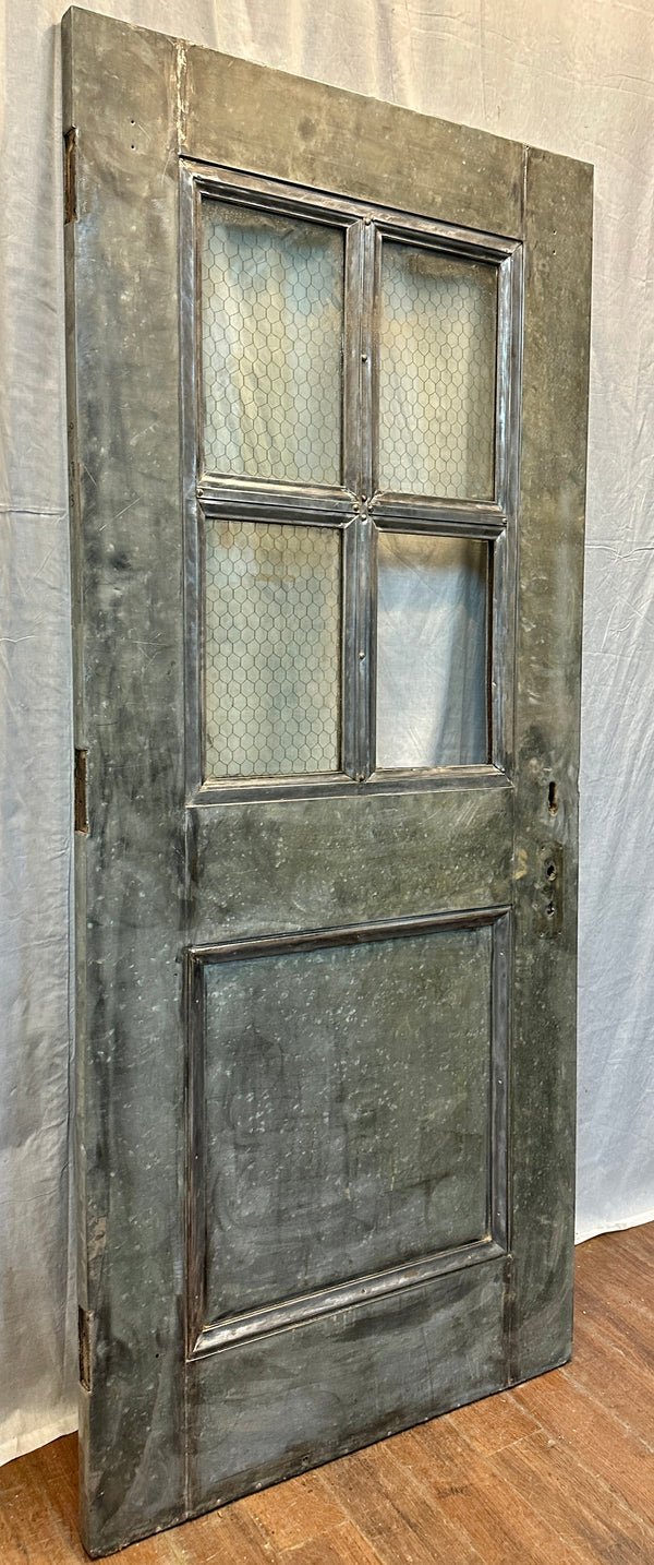 4-Pane 1-Panel Galvanized Steel Door w/ Chicken Wire Glass GA20555
