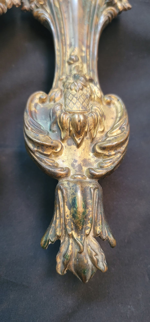 4 Tall Brass Art Nouveau Curtain Drapery Tie Backs 10 1/2" x 3 1/2" GS00644