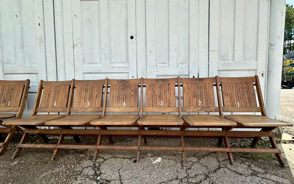 Vintage Folding Auditorium Seating 1-12 from Cumberland, MD Armory