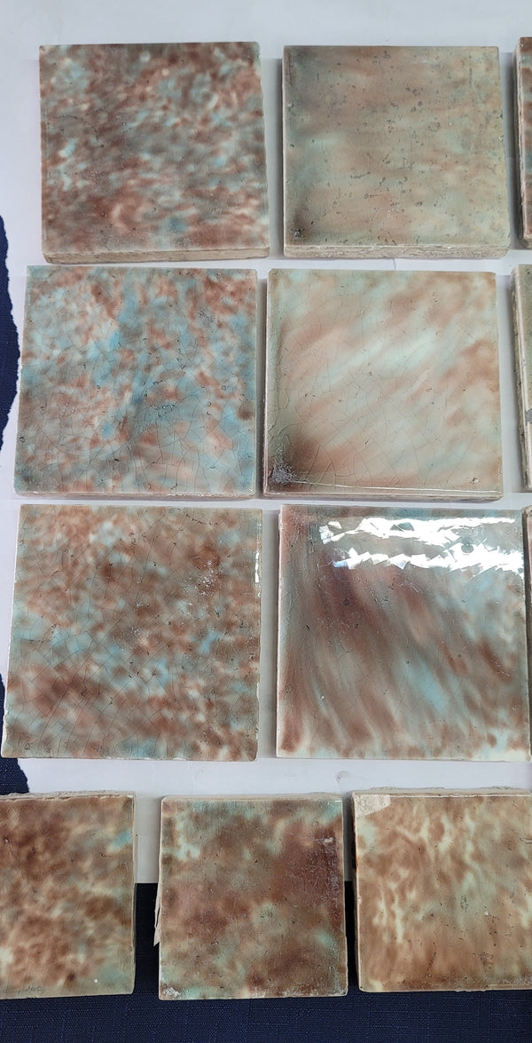 Vintage Lot of 37 Trent Co. Pastel Glazed Ceramic Tiles GS00665