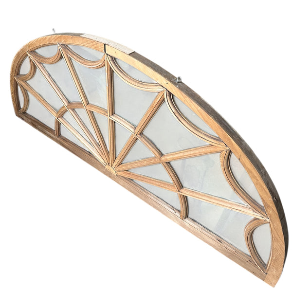 Restored Antique Arched Sunburst Transom Window GA20695