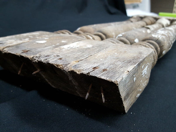 Architectural Salvage 4 Wooden Spindles Balusters Double Spiral Collar Design