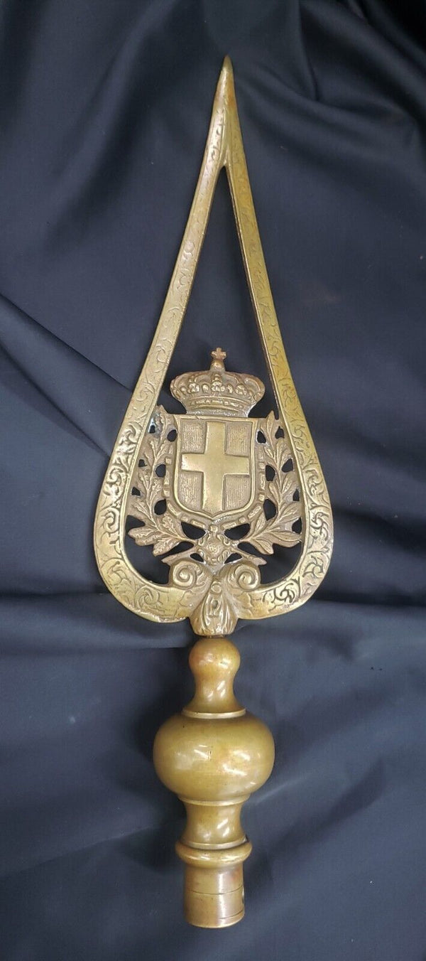 WWII Italian House of Savoy Cast Bronze Flag Pole Topper