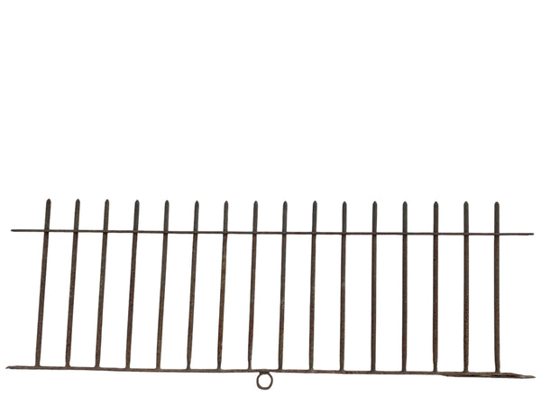 Antique Wrought Iron Picketed Fencing - 7 Ft Long x 27.75" Tall - GA21002