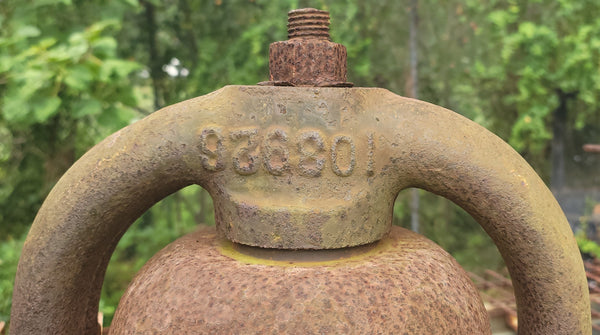 Vintage Cast Iron Bell with Clanger & Top Yoke 16" x 14" GS00697