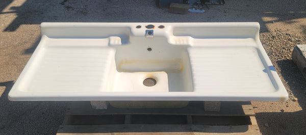 Cast Iron Farmhouse Sink w/ Double Drain Boards & More 59 5/8" x 24" GS010930