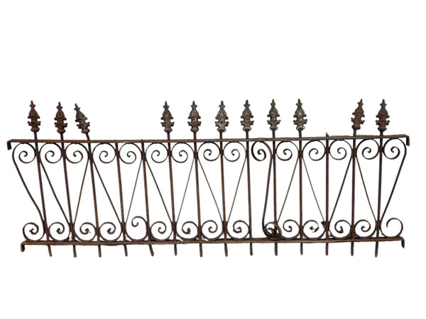 35 Ft of Antique Wrought Iron Fencing w/ scrollwork GA21066