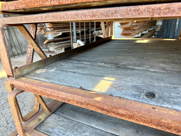 Antique Industrial Cast Iron Pallet w/ Wood Slats - 15 Available GA20528