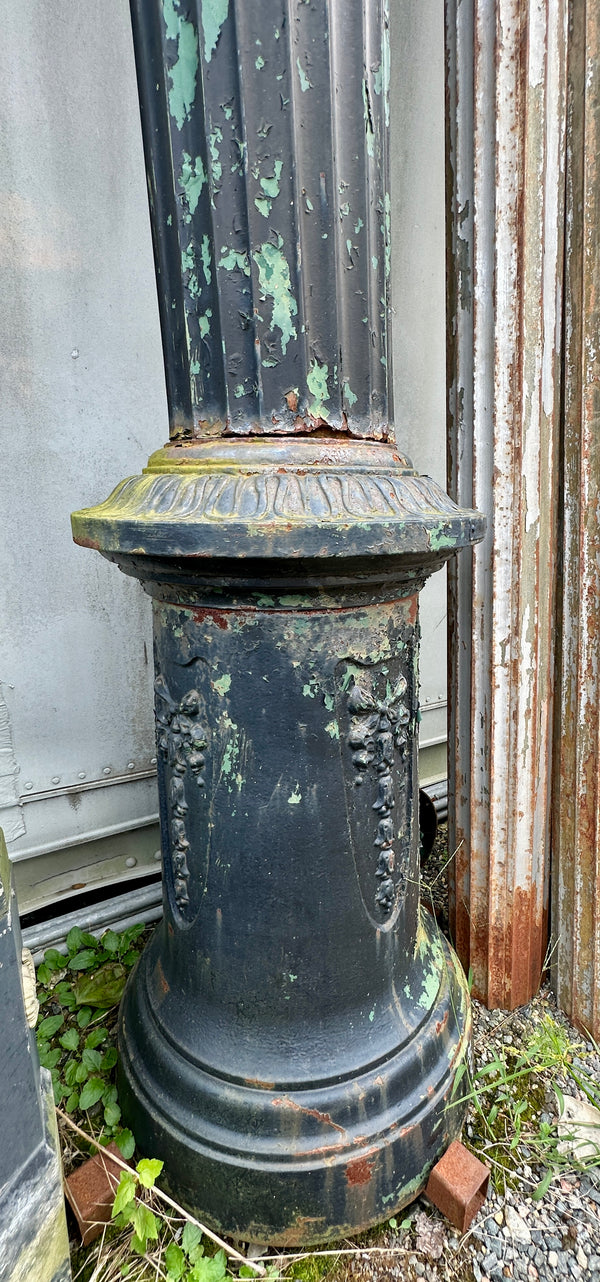 13 Ft Victorian Fluted Cast Iron Street Light Post GA20289