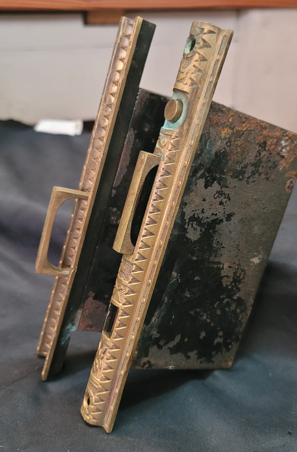 Victorian Eastlake Pocket Door Lock Set 7 1/2" x 5 1/4" x 3 5/8" GS00854