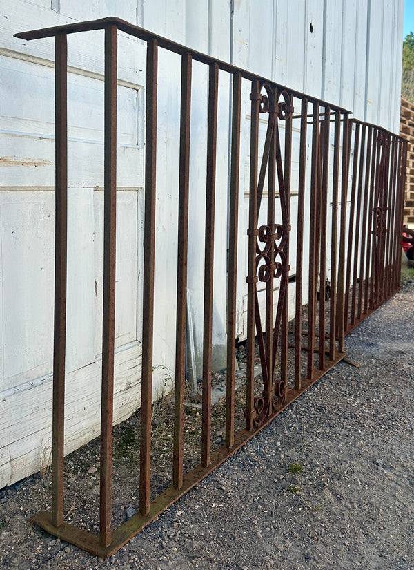 Three-Sided Antique Wrought Iron Balcony Railings - 2 Available GA20512