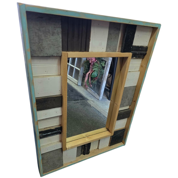Custom Mirror Made w/ Reclaimed Wood Trim GAM0480
