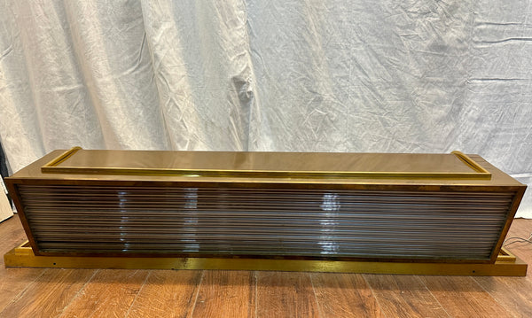 Antique Art Deco Brass Plated & Glass Rod Theater Light Fixture Pair GA20548