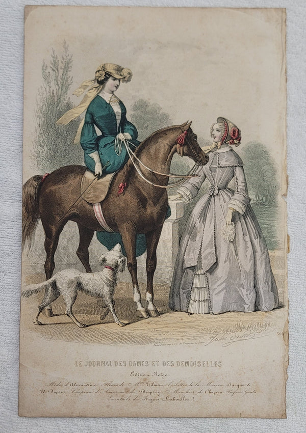 Eleven European Multicolored Fashion Plate Illustrations from 1800's GS01083