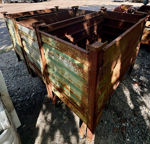 Salvaged Rolling Steel Factory Bins GA20369