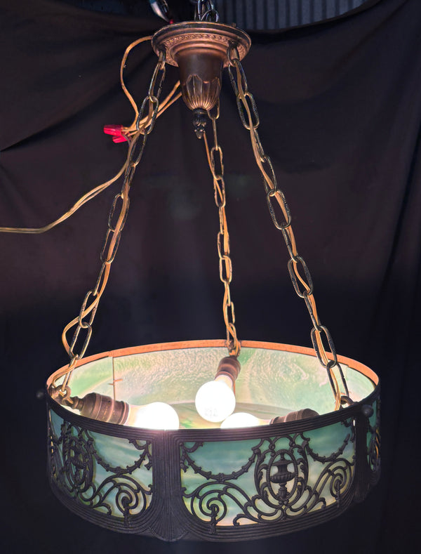 1920s Round Ornate Light Fixture GA21344