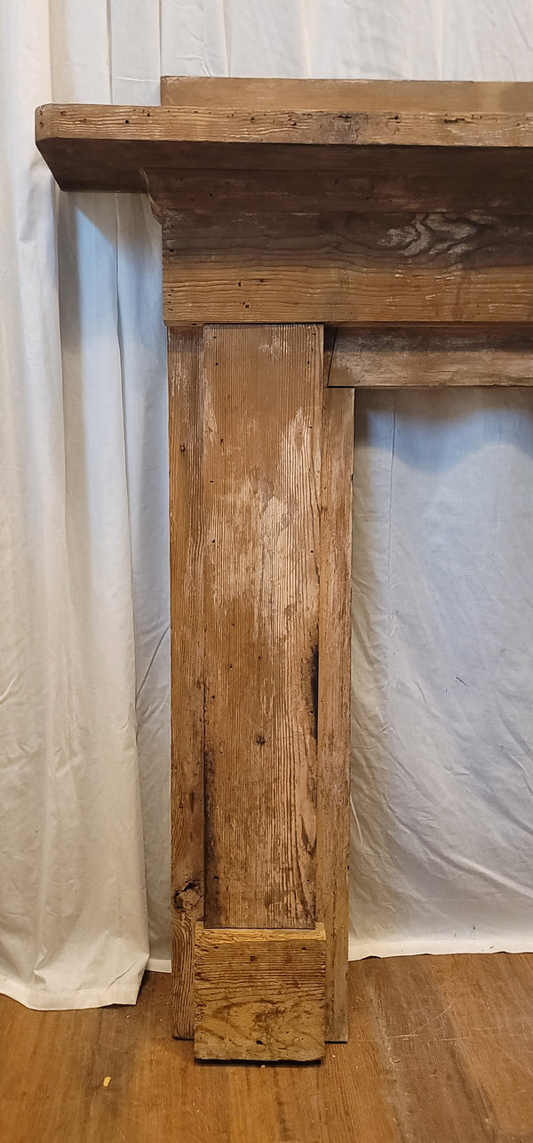 Restored 1800's Huge Heart Pine Fireplace Mantel 86" W x 58 1/2" T GS01065